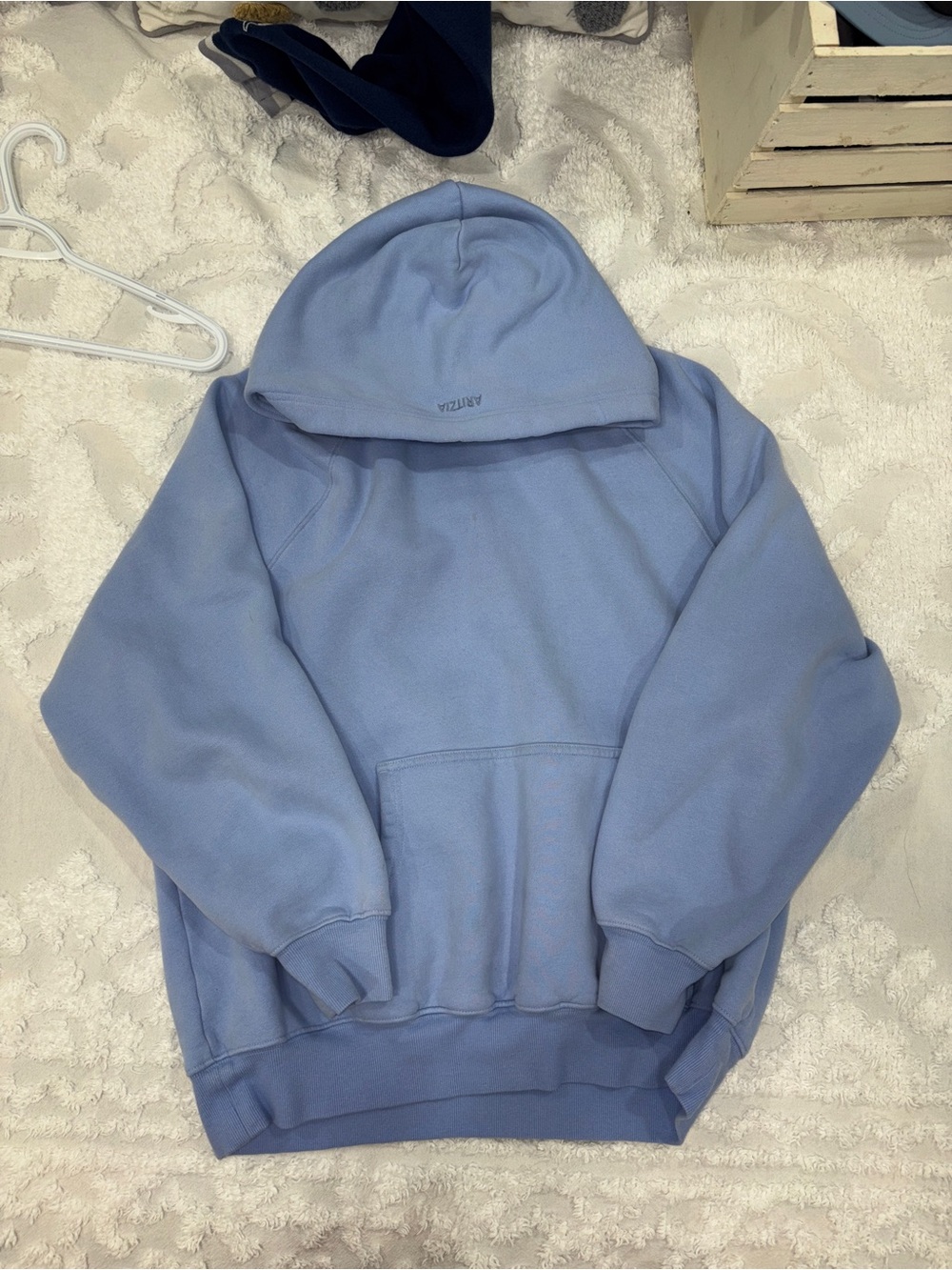 Aritzia Sweatfleece Mega Fit Hoodie Light Blue Oversized Size S - Picture 1 of 2